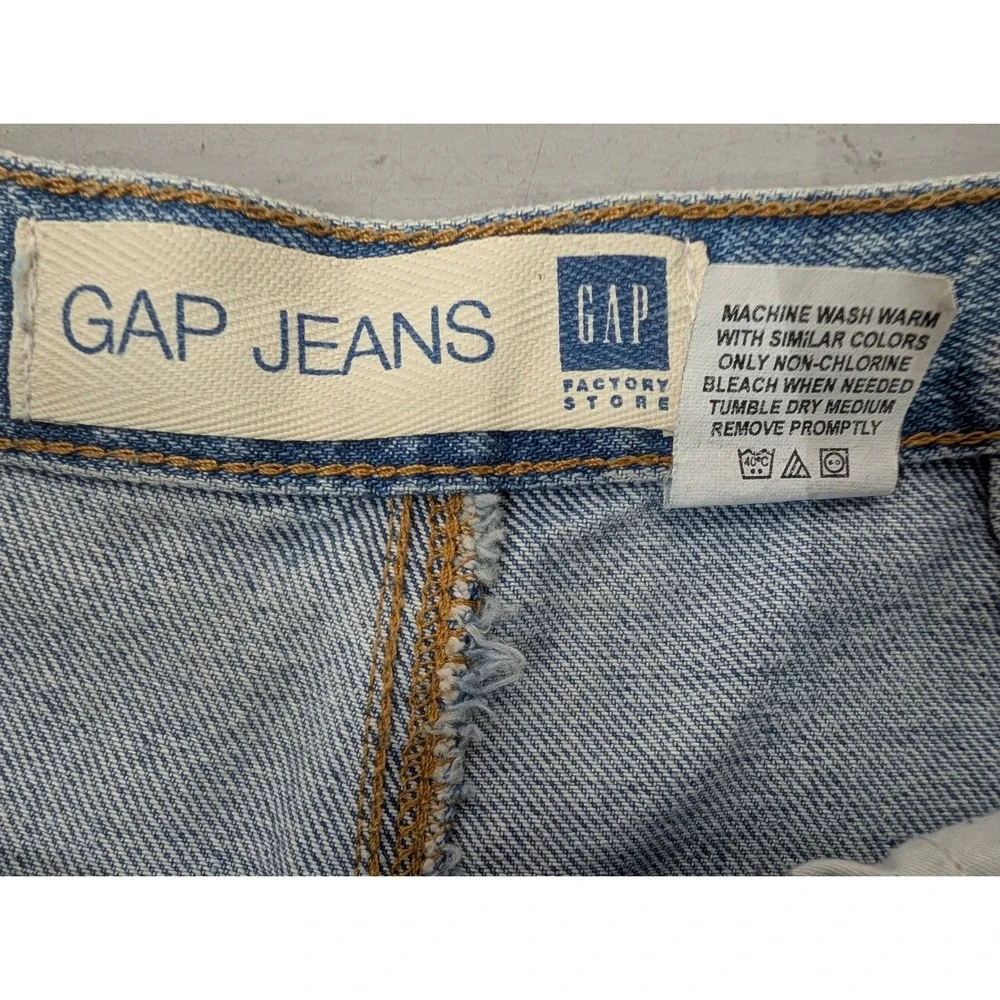 Vintage GAP Denim Midi‎ Skirt Size 6 Short Rivet Cotton 90s Classic Retro Slit